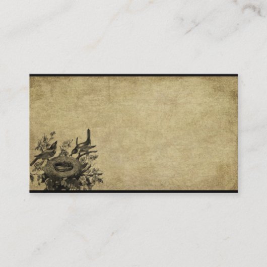 Twee vogelsoorten en hun nestprim Biz-kaarten Visitekaartje (Voorkant)