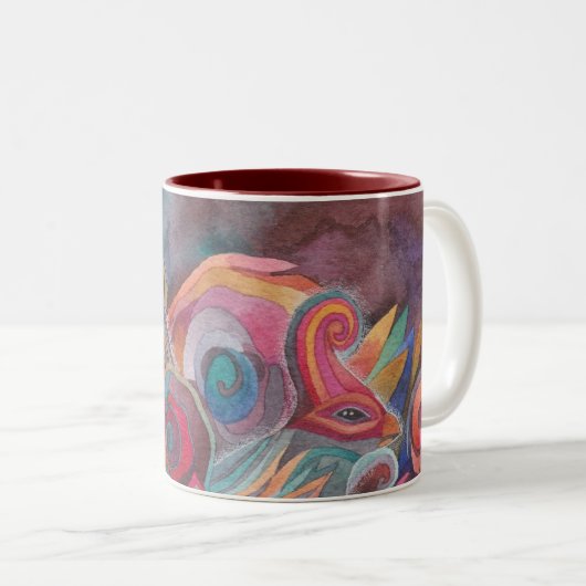 Twee vogelsoorten Mok (Voorkant rechts)