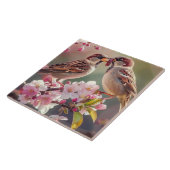 Twee  vogeltjes tegeltje (Zijkant)