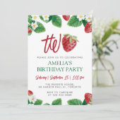 Twee vogelzomeraardbeien Berry Sweet Kaart (Staand voorkant)