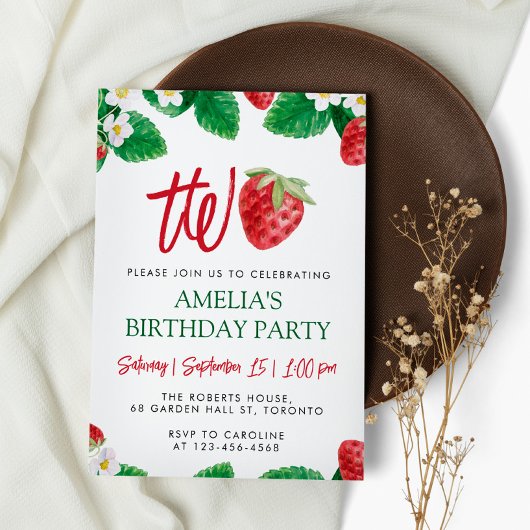 Twee vogelzomeraardbeien Berry Sweet Kaart