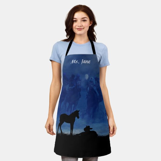 Twee volbloed Racehorse Veulens Schort (Gedragen)