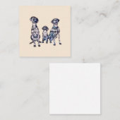 Twee volwassen en één jonge puppy van het ras Vizs Vierkante Visitekaartje (Voorkant / Achterkant)