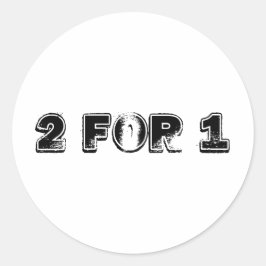 Twee voor één ronde sticker