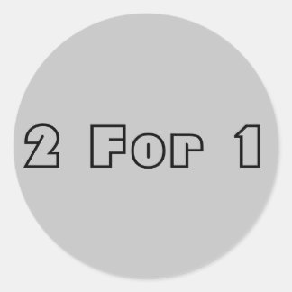 Twee voor één ronde sticker