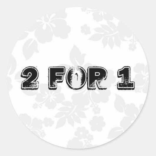 Twee voor één ronde sticker (Voorkant)