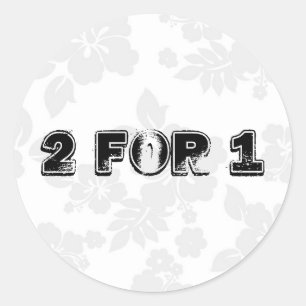 Twee voor één ronde sticker