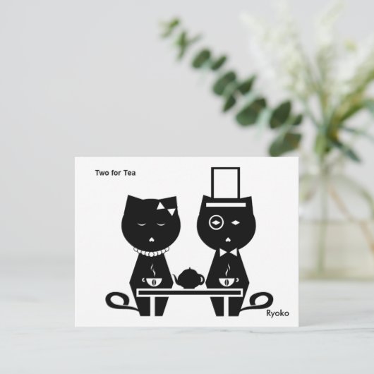 Twee voor het Briefkaart van Tea (Staand voorkant)