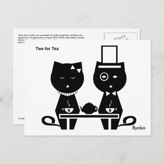 Twee voor het Briefkaart van Tea (Voorkant / Achterkant)