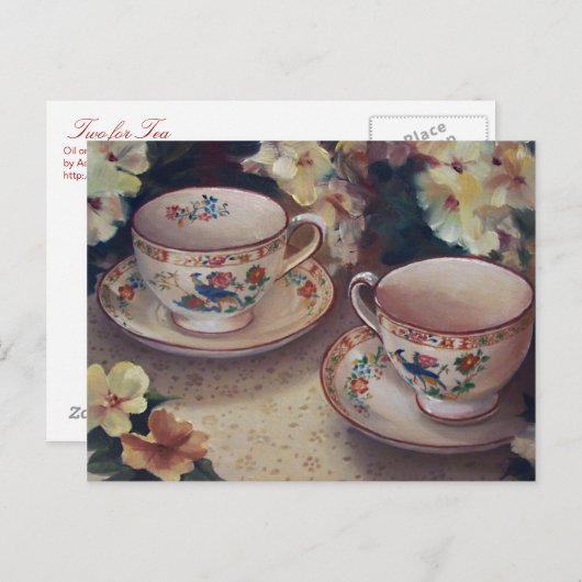 Twee voor het Briefkaart van Tea (Voorkant / Achterkant)