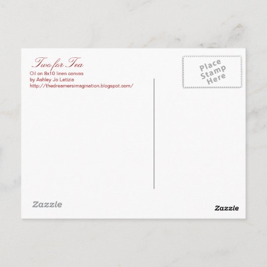 Twee voor het Briefkaart van Tea (Achterkant)