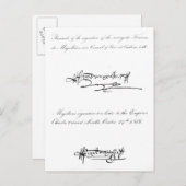 Twee Voorbeelden van de Handtekening Briefkaart (Voorkant / Achterkant)