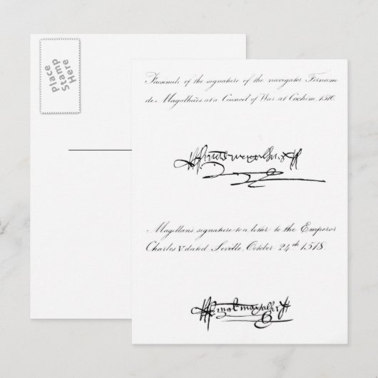 Twee Voorbeelden van de Handtekening Briefkaart (Voorkant / Achterkant)