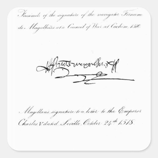 Twee Voorbeelden van de Handtekening Vierkante Sticker (Voorkant)