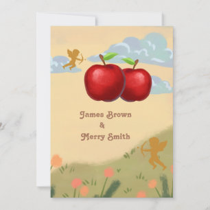 Twee voortreffelijke rode appels in Love Wedding Kaart