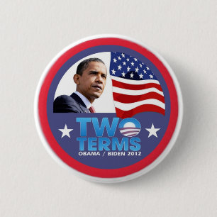 Twee voorwaarden — Obama/Biden 2012 Ronde Button 5,7 Cm