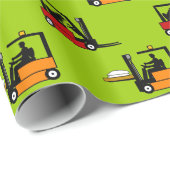 Twee vorkheftrucks één hond plezier elke kleur cad cadeaupapier (Rol Hoek)