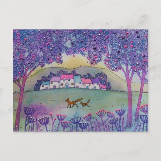 Twee vossen briefkaart (Voorkant)