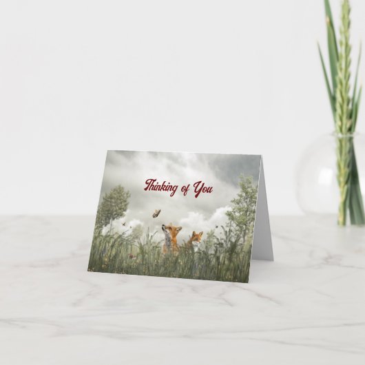 TWEE VOSSEN DENKEN AAN JE KAART (Voorkant)