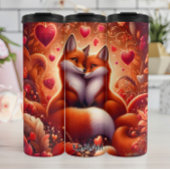 Twee vossen in een hartbos thermosbeker