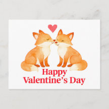 Twee vossen met hart – Valentijnsdag Illustratie