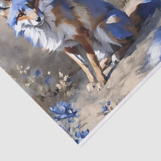 Twee vossen ontkoppelen weefsel papier (Detail)