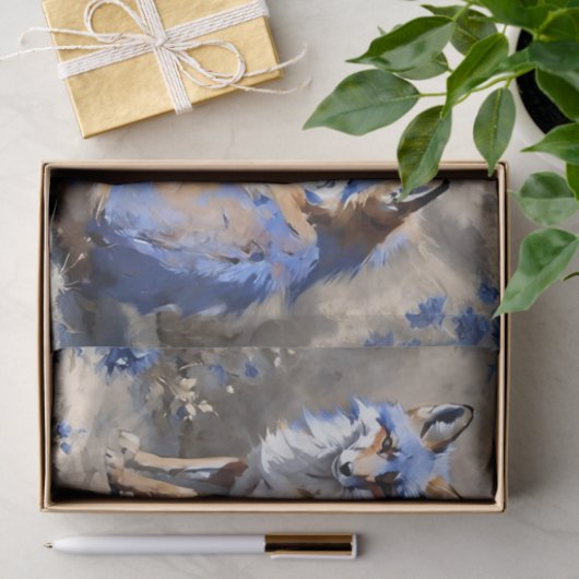 Twee vossen ontkoppelen weefsel papier (Geschenk)