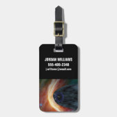 Twee Voyager ruimtesondes die turbulente ruimte ve Bagagelabel (Voorkant verticaal)