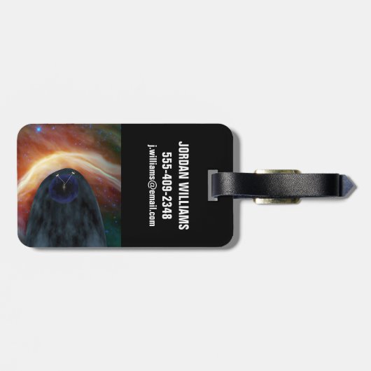 Twee Voyager ruimtesondes die turbulente ruimte ve Bagagelabel (Achterkant horizontaal)