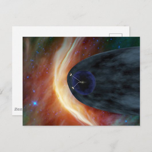 Twee Voyager ruimtesondes die turbulente ruimte ve Briefkaart (Voorkant / Achterkant)