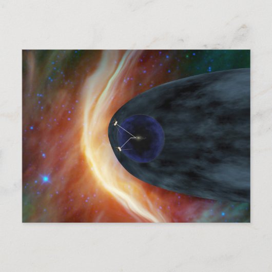Twee Voyager ruimtesondes die turbulente ruimte ve Briefkaart (Voorkant)