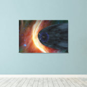Twee Voyager ruimtesondes die turbulente ruimte ve Canvas Afdruk (Insitu (Houten vloer))