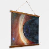 Twee Voyager ruimtesondes die turbulente ruimte ve Hangend Wandkleed (Gebogen)