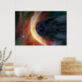 Twee Voyager ruimtesondes die turbulente ruimte ve Poster (Keuken)