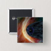 Twee Voyager ruimtesondes die turbulente ruimte ve Vierkante Button 5,1 Cm (Voorkant /achterkant)