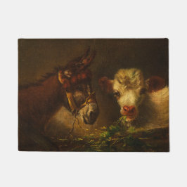 Twee vrienden (Donkey en Lamb) (landbouwhuisdieren Deurmat