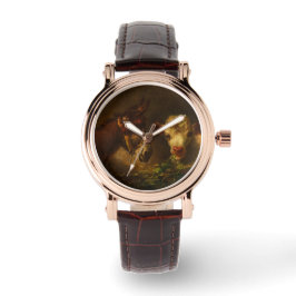 Twee vrienden (Donkey en Lamb) (landbouwhuisdieren Horloge