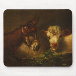 Twee vrienden (Donkey en Lamb) (landbouwhuisdieren Muismat
