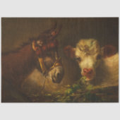 Twee vrienden (Donkey en Lamb) (landbouwhuisdieren Tissuepapier (Voorkant)