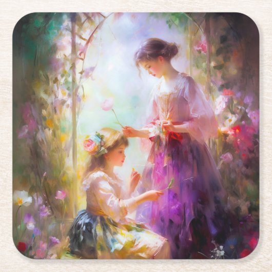 Twee vrienden kartonnen onderzetters (Voorkant)