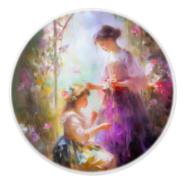 Twee vrienden keramische knop