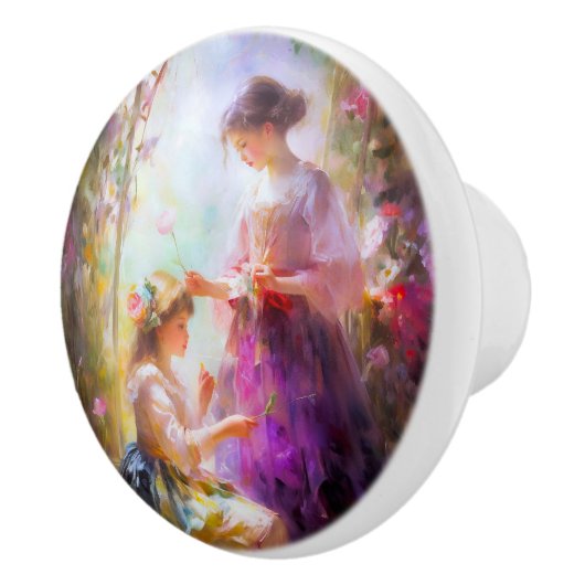 Twee vrienden keramische knop (Rechts)