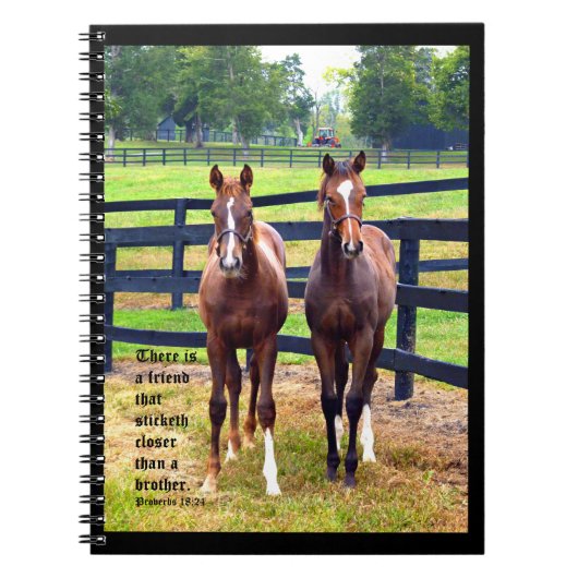 Twee Vrienden met Spreuken 18:24 Notitieboek (Voorkant)