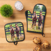 Twee vrienden ovenwant & pannenlap set (Top down)