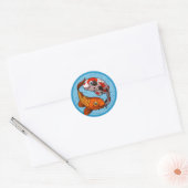 Twee vriendschappelijke Koi Carp die in een cirkel Ronde Sticker (Envelop)