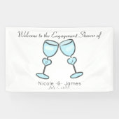 Twee Vrijgezellenfeesten Verloving hartwijn Spandoek (Horizontaal)