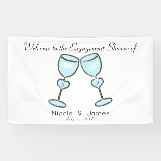 Twee Vrijgezellenfeesten Verloving hartwijn Spandoek (Horizontaal)