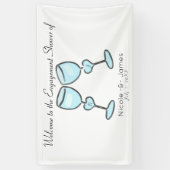 Twee Vrijgezellenfeesten Verloving hartwijn Spandoek (Verticaal)