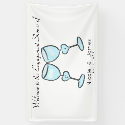 Twee Vrijgezellenfeesten Verloving hartwijn Spandoek (Verticaal)