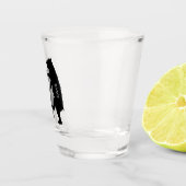 Twee vrolijke dansende zwarte Beren dansen samen Shot Glas (Rechts)